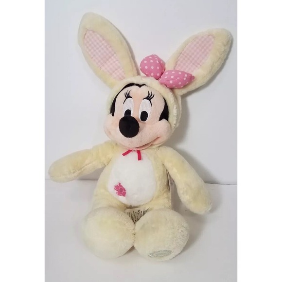 Disney Store Minnie Mouse Plush 19" Stuffed Animal Easter Bunny Costume NEW - Picture 4 of 6